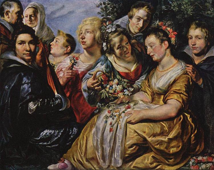 Jacob Jordaens Self portrait with his Family and Father-in-Law Adam van Noort Sweden oil painting art